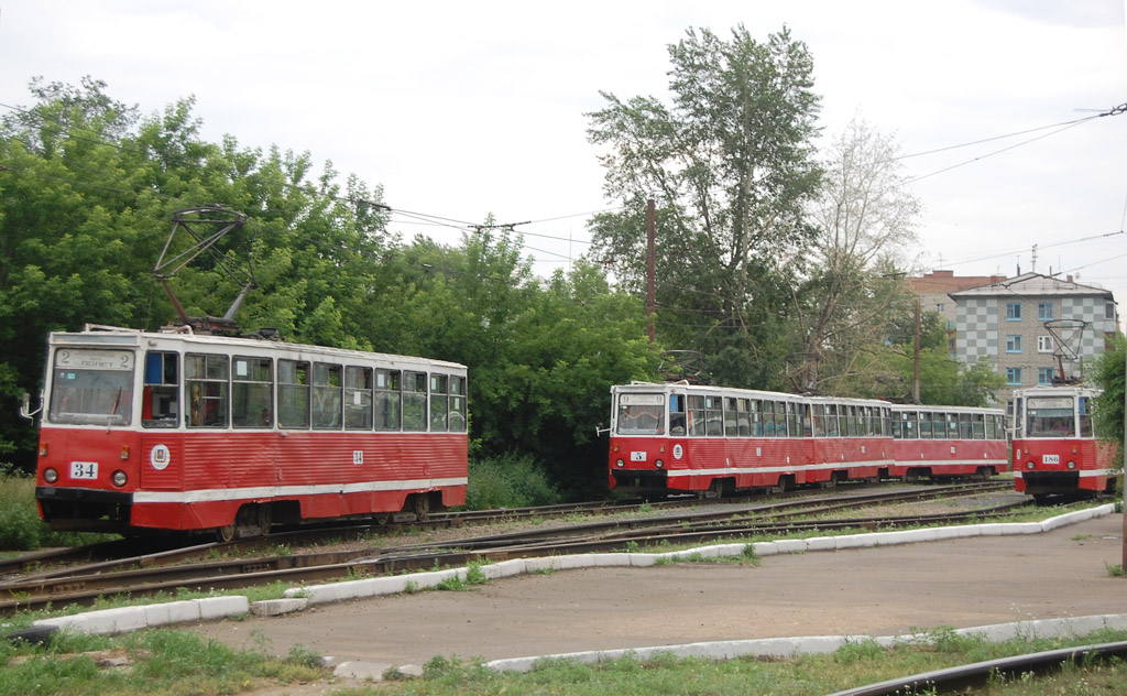 Омск, 71-605А № 34; Омск, 71-605 (КТМ-5М3) № 5; Омск — Конечные станции и разворотные кольца