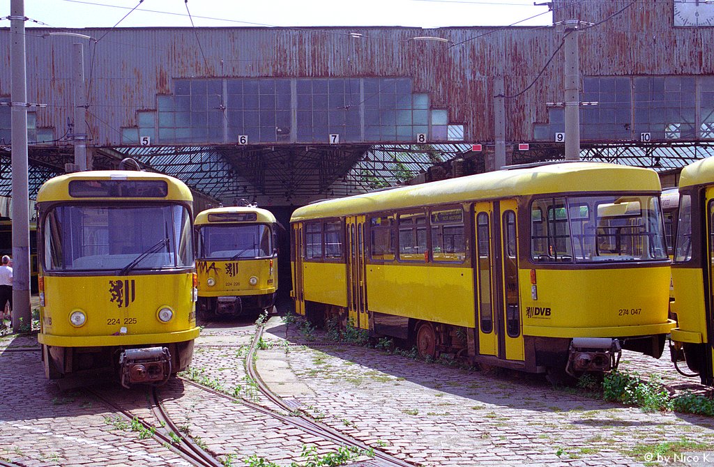 Дрезден, Tatra T4D-MT № 224 225; Дрезден, Tatra B4D-MS № 274 047; Дрезден — Трамвайное депо Бюлау (закрытые 2007)