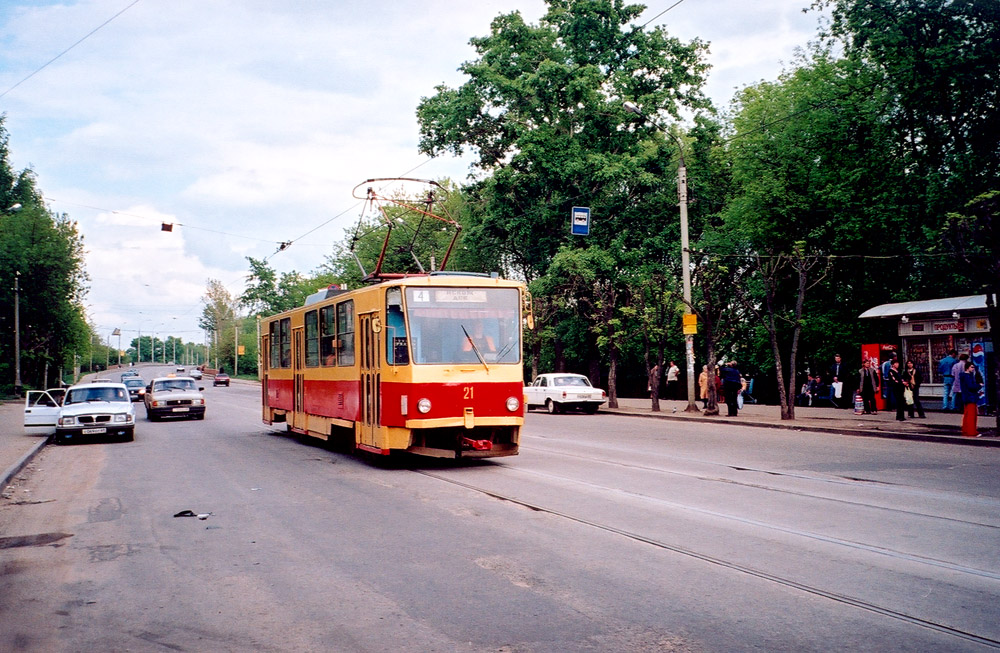 Тверь, Tatra T6B5SU № 21; Тверь — Тверской трамвай в начале 2000-х гг. (2002 — 2006 гг.); Тверь — Трамвайные линии: Заволжский район Тверь, Tatra T6B5SU № 21; Тверь — Тверской трамвай в начале 2000-х гг. (2002 — 2006 гг.); Тверь — Трамвайные линии: Заволжский район