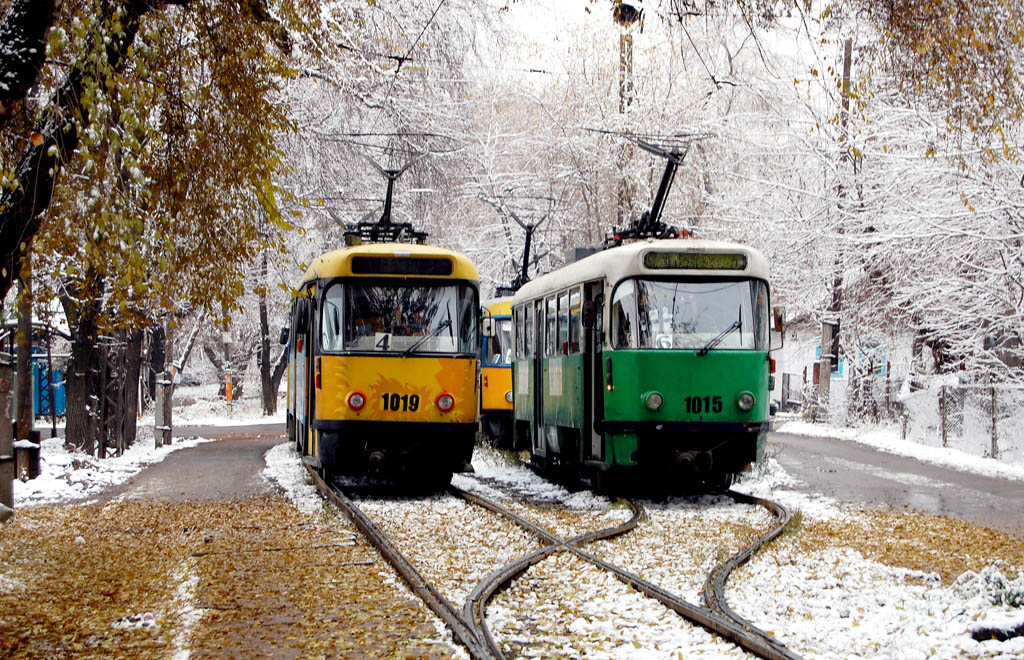 Алматы, Tatra T4D-MS № 1019; Алматы, Tatra T4D-MS № 1015