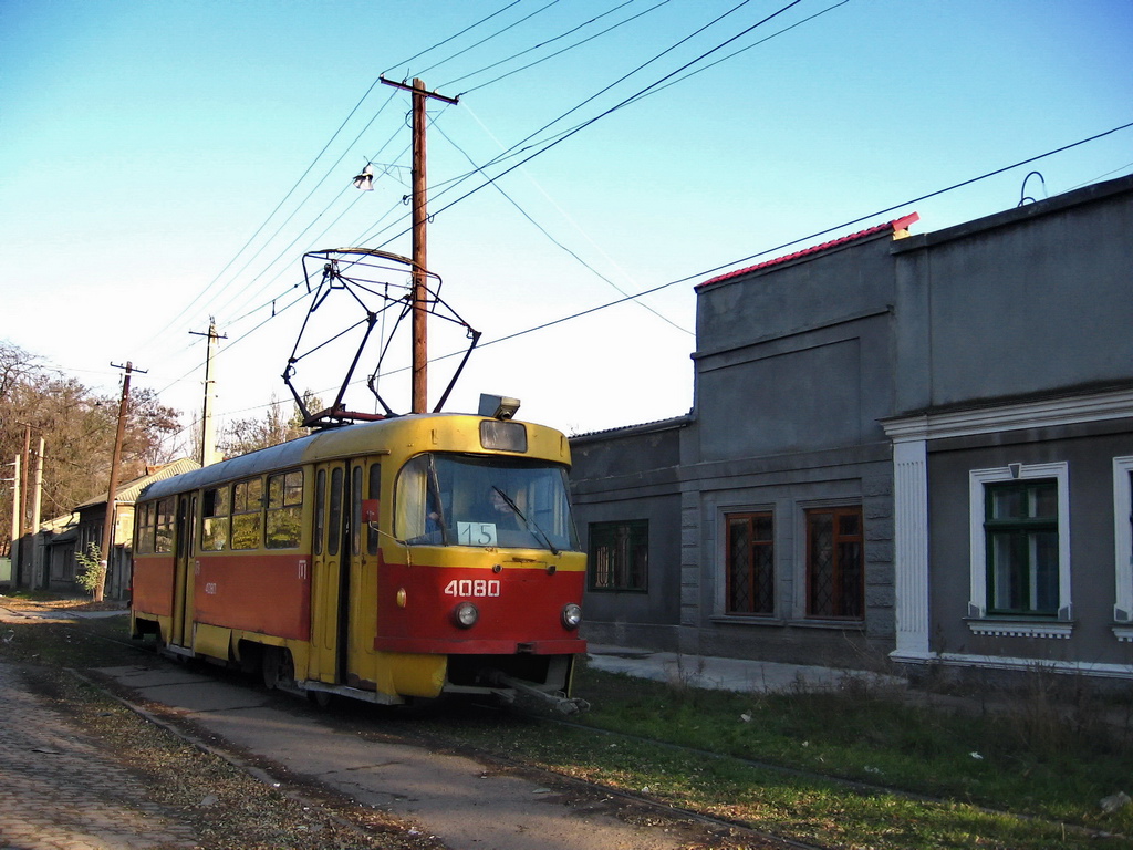 Одесса, Tatra T3SU № 4080; Одесса — Трамвайные линии: Центр → Слободка