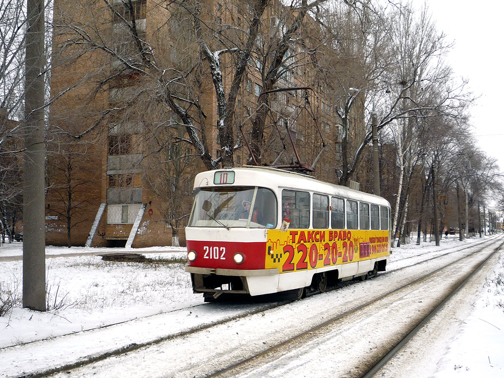 Самара, Tatra T3SU (двухдверная) № 2102