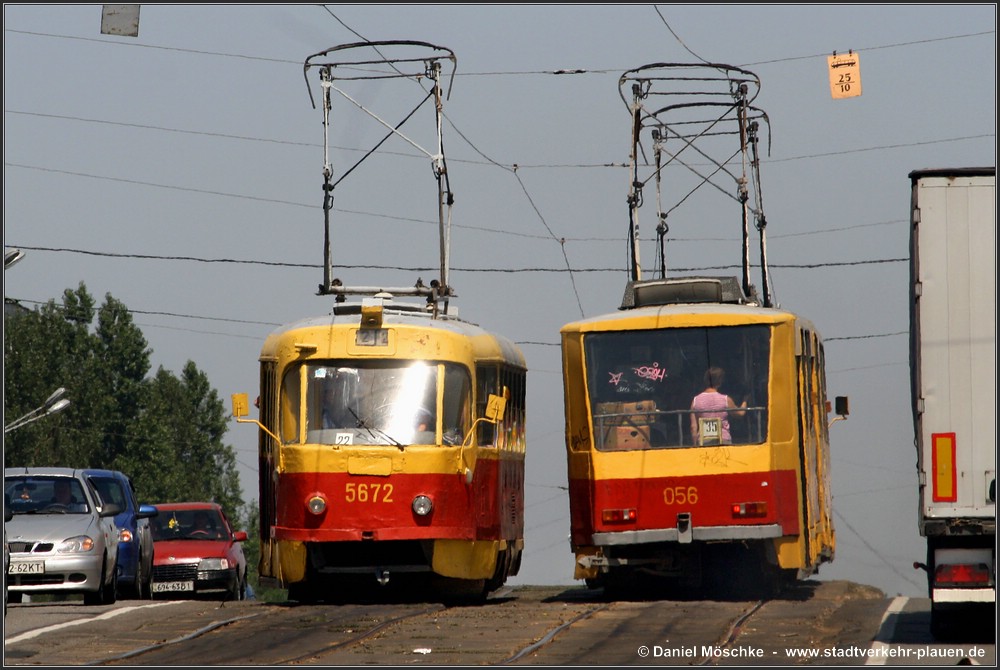 Киев, Tatra T3SU № 5672; Киев, Tatra T6B5SU № 056