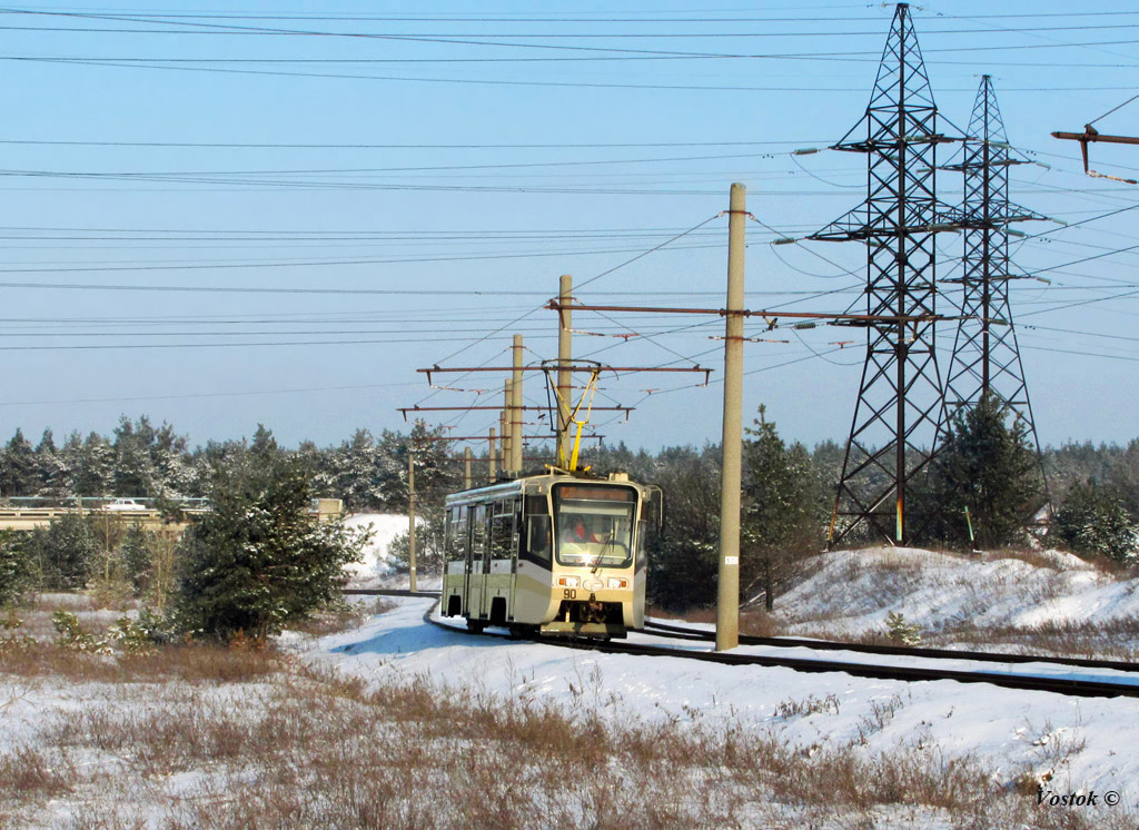 Stary Oskol, 71-619K č. 90; Stary Oskol — Tram and Nature
