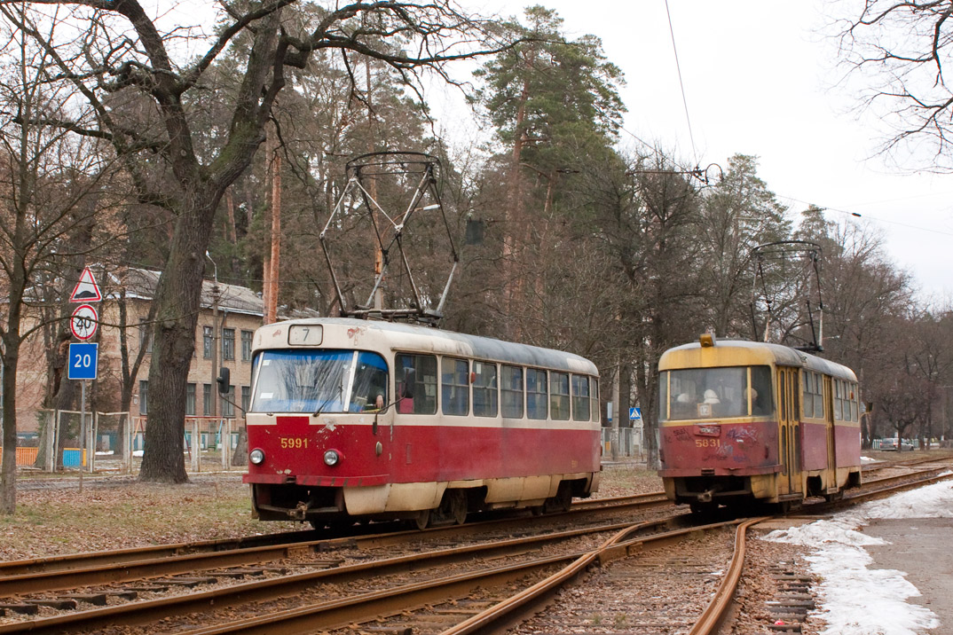 Киев, Tatra T3SU № 5991; Киев, Tatra T3SU № 5831