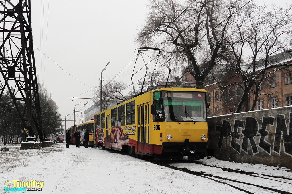 Dnipras, Tatra-Yug T6B5 nr. 3007; Dnipras — Arrival and unloading of used cars from Germany (2011)