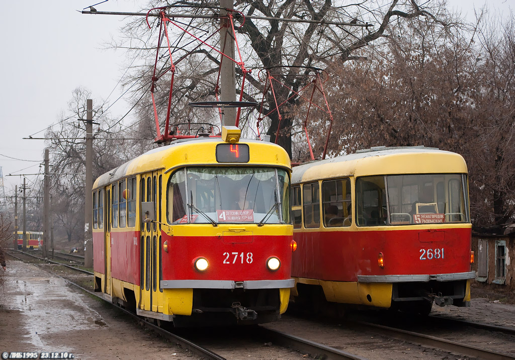 Волгоград, Tatra T3SU № 2718; Волгоград, Tatra T3SU (двухдверная) № 2680; Волгоград, Tatra T3SU (двухдверная) № 2681