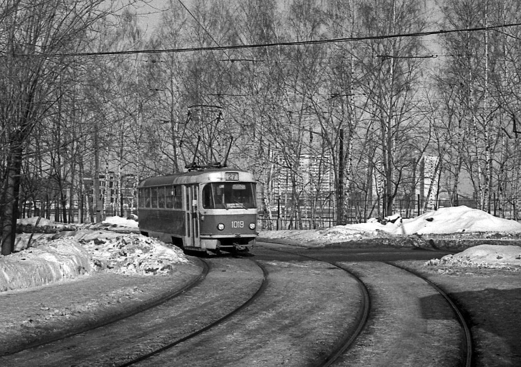 Москва, Tatra T3SU (двухдверная) № 1019; Москва — Исторические фотографии — Трамвай и Троллейбус (1946-1991)