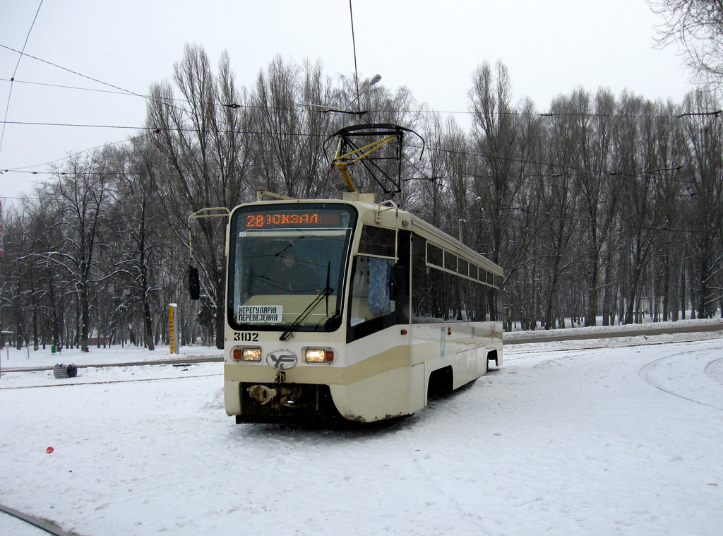 Харьков, 71-619КТ № 3102; Харьков — Транспортовка 23.01.2011 — поездка на трамвае КТМ-19 приуроченная к 10-летию транспортного сообщества в Харькове