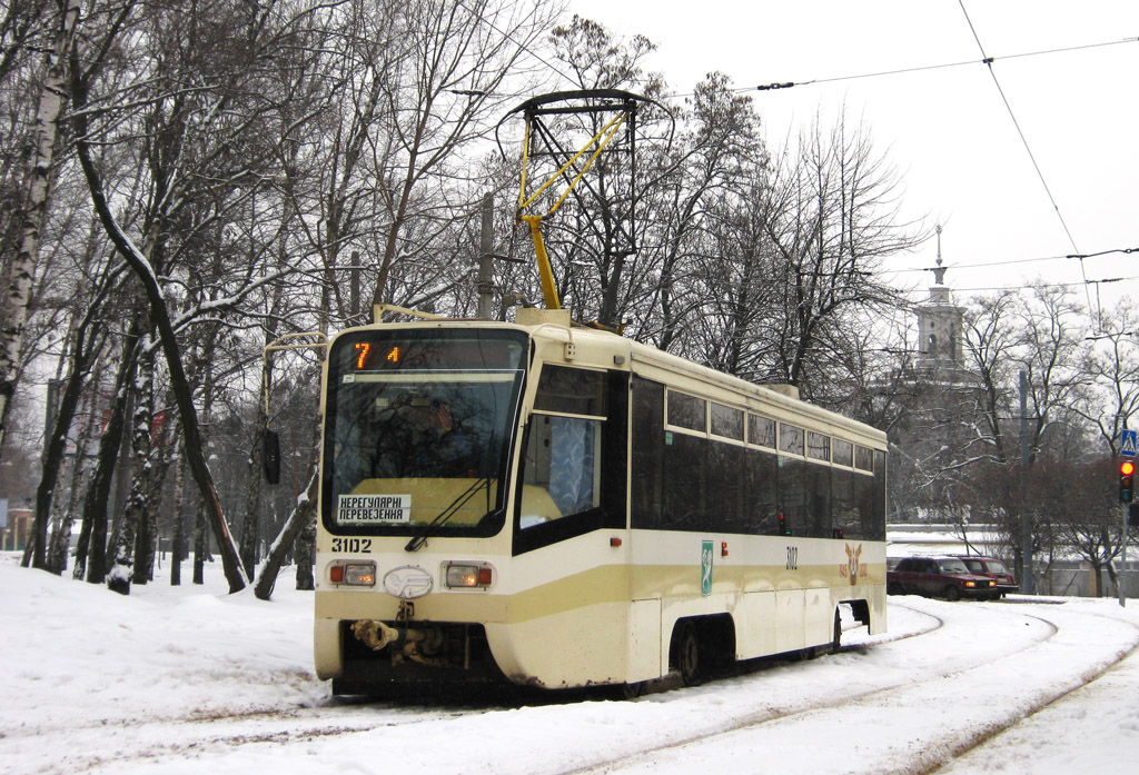 Харьков, 71-619КТ № 3102; Харьков — Транспортовка 23.01.2011 — поездка на трамвае КТМ-19 приуроченная к 10-летию транспортного сообщества в Харькове