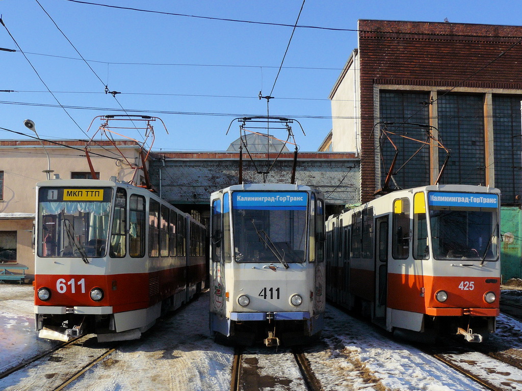 Калининград, Tatra KT4D № 611; Калининград, Tatra KT4SU № 411; Калининград, Tatra KT4SU № 425; Калининград — Разные фотографии
