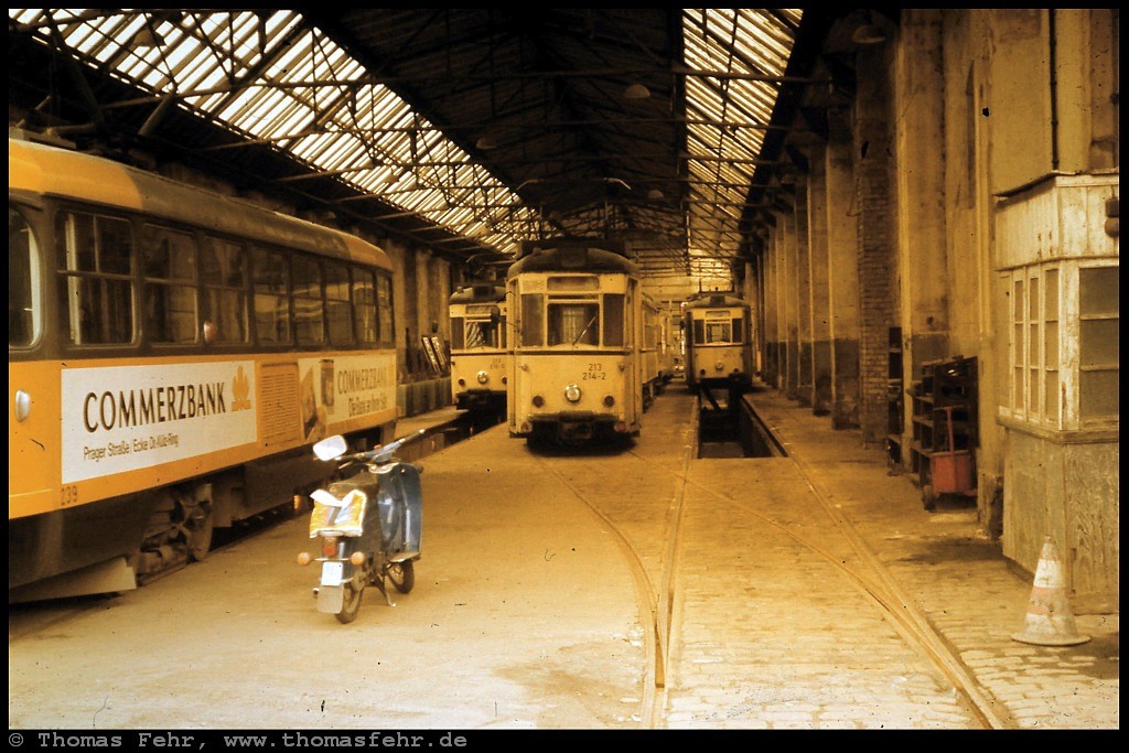 Dresden, Tatra T4D № 222 239; Dresden — Tram depot Mickten (closed in 1992)