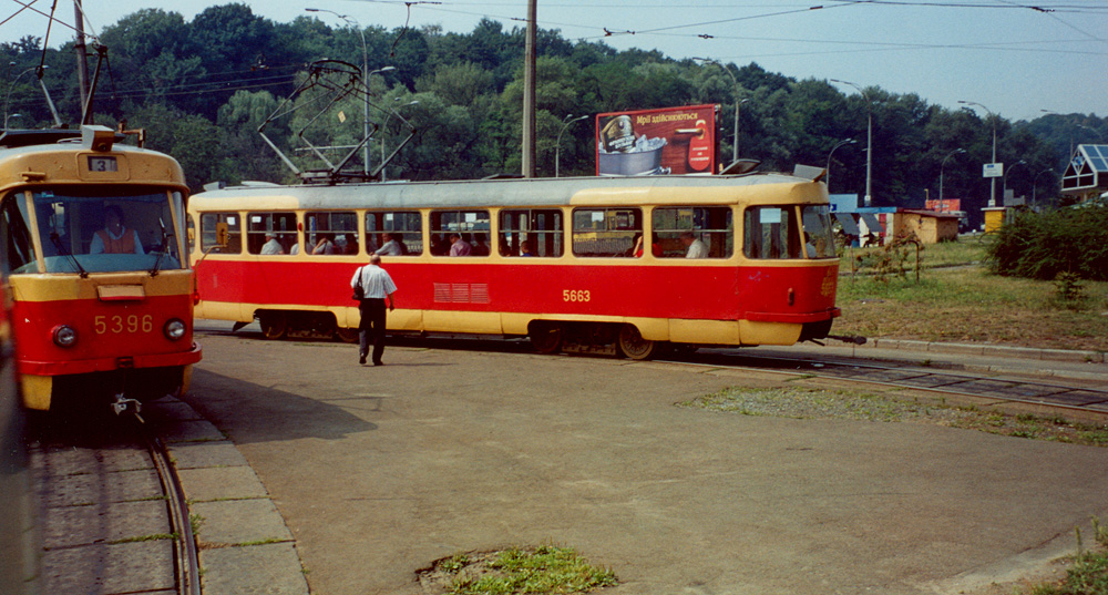 Киев, Tatra T3SU (двухдверная) № 5396; Киев, Tatra T3SU № 5663