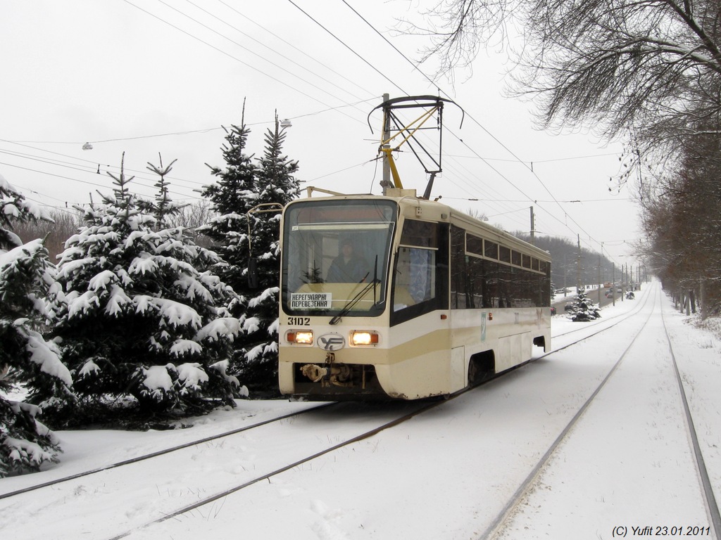 Харьков, 71-619КТ № 3102; Харьков — Транспортовка 23.01.2011 — поездка на трамвае КТМ-19 приуроченная к 10-летию транспортного сообщества в Харькове