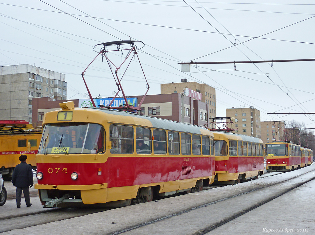 Орёл, Tatra T3SU № 074; Орёл — Сбои в движении и аварии