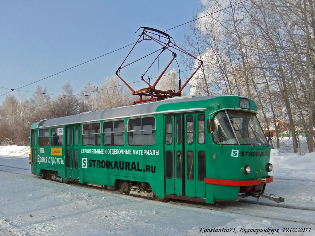 Yekaterinburg, Tatra T3SU (2-door) # 496
