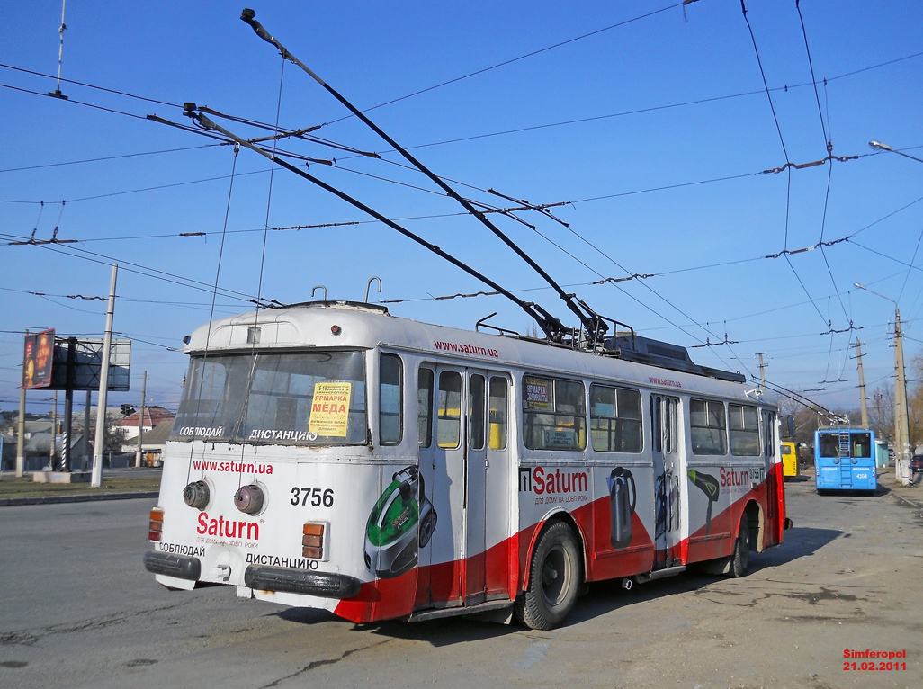 Крымский троллейбус, Škoda 9TrH27 № 3756