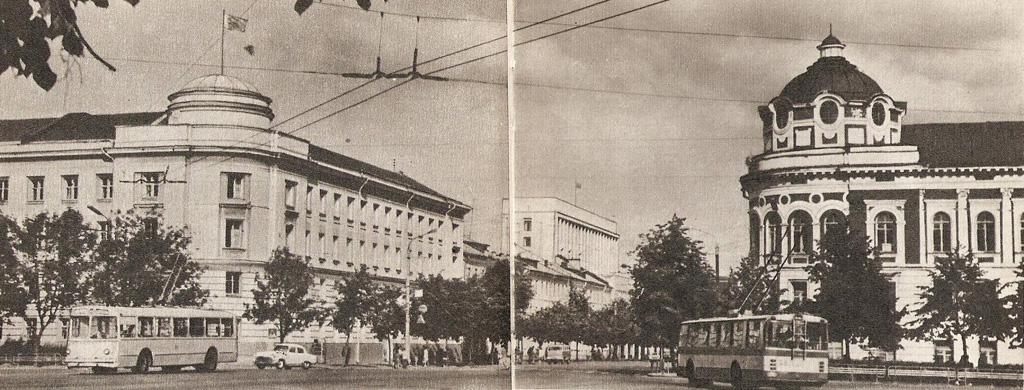 Tver — Old photos (1917–1991); Tver — Streetcar lines: Central district; Tver — Trolleybus lines: Central district