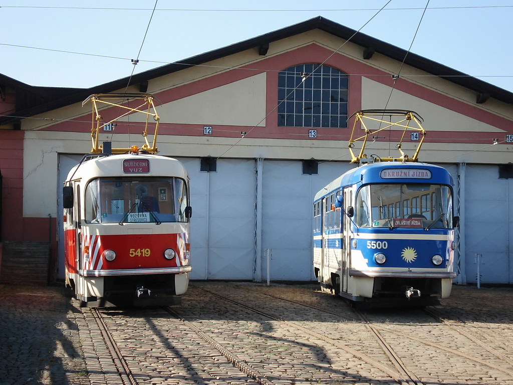 Прага, Tatra T3M № 5419; Прага, Tatra T4YU № 5500
