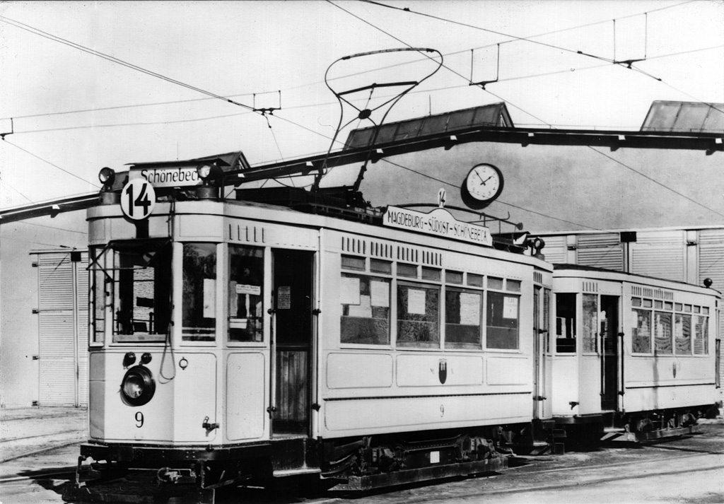 Магдебург, Двухосный моторный вагон № 9; Магдебург — Старые фотографии