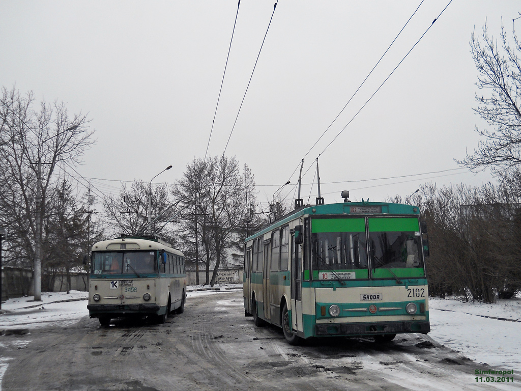 Krimski trolejbus, Škoda 9Tr18 č. 3456; Krimski trolejbus, Škoda 14Tr89/6 č. 2102