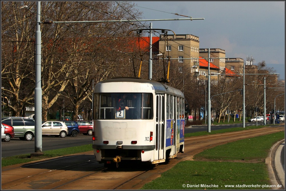 Мост ― Литвинов, Tatra T3M.3 № 312