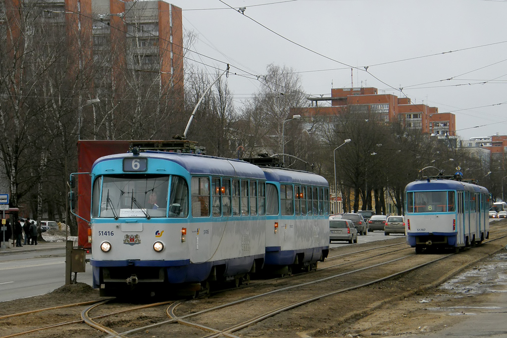 Рига, Tatra T3A № 51416; Рига, Tatra T3A № 51787