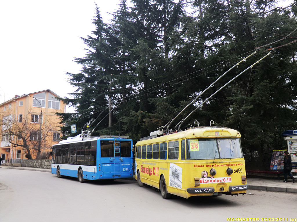Крымский троллейбус, Škoda 9Tr18 № 5450; Крымский троллейбус, Богдан Т70110 № 6304