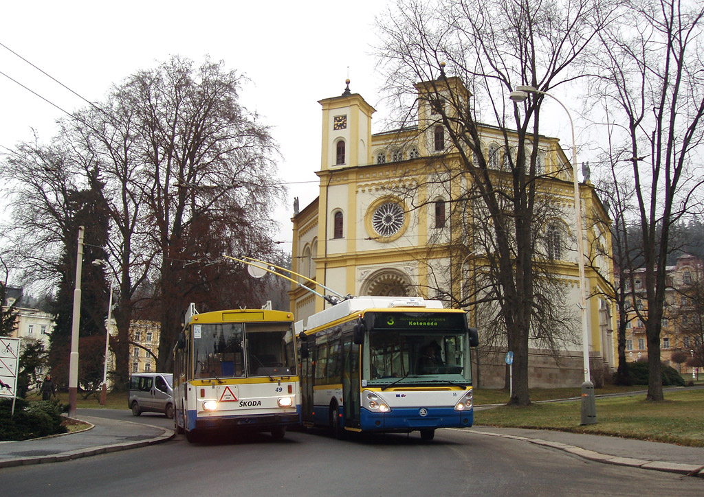Марианске-Лазне, Škoda 14Tr11/6 № 49; Марианске-Лазне, Škoda 24Tr Irisbus Citelis № 55