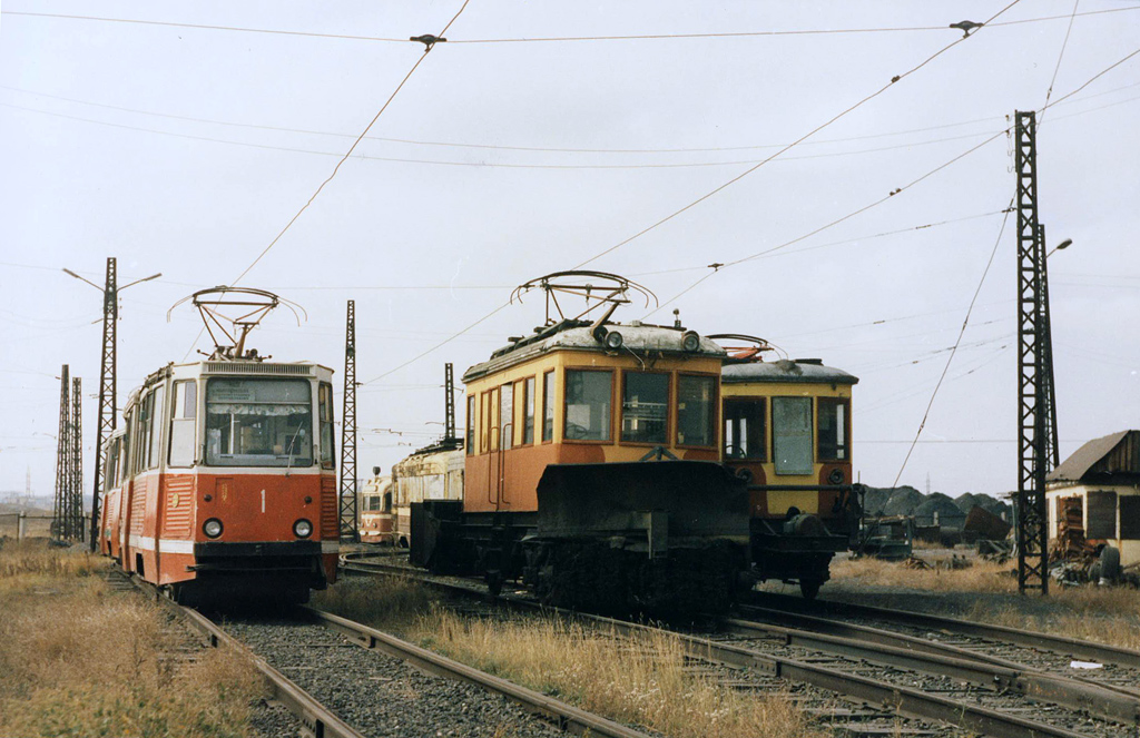 Karaganda, 71-605 (KTM-5M3) Nr 1; Karaganda, RGS-2 Nr 1; Karaganda, RGS-2 Nr 2; Karaganda — Old photos (up to 2000 year); Karaganda — Tram depot Karaganda, 71-605 (KTM-5M3) Nr 1; Karaganda, RGS-2 Nr 1; Karaganda, RGS-2 Nr 2; Karaganda — Old photos (up to 2000 year); Karaganda — Tram depot