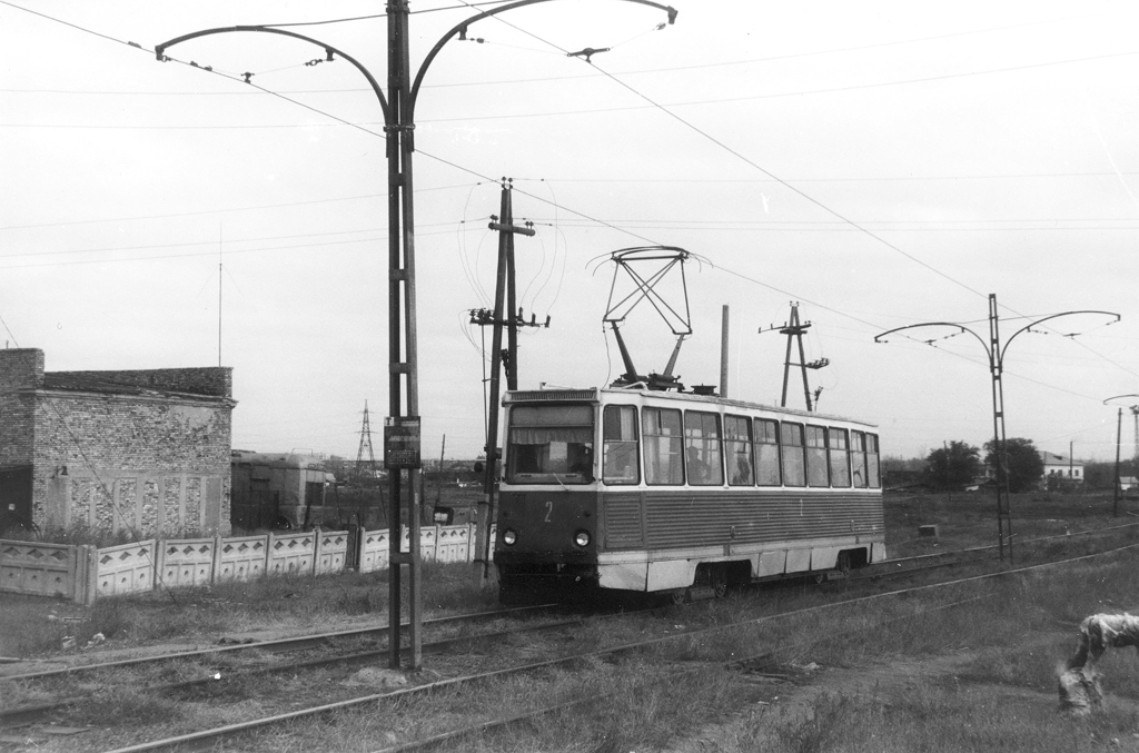 Караганда, 71-605 (КТМ-5М3) № 2; Караганда — Старые фотографии (до 2000 г.); Караганда — Трамвайные линии