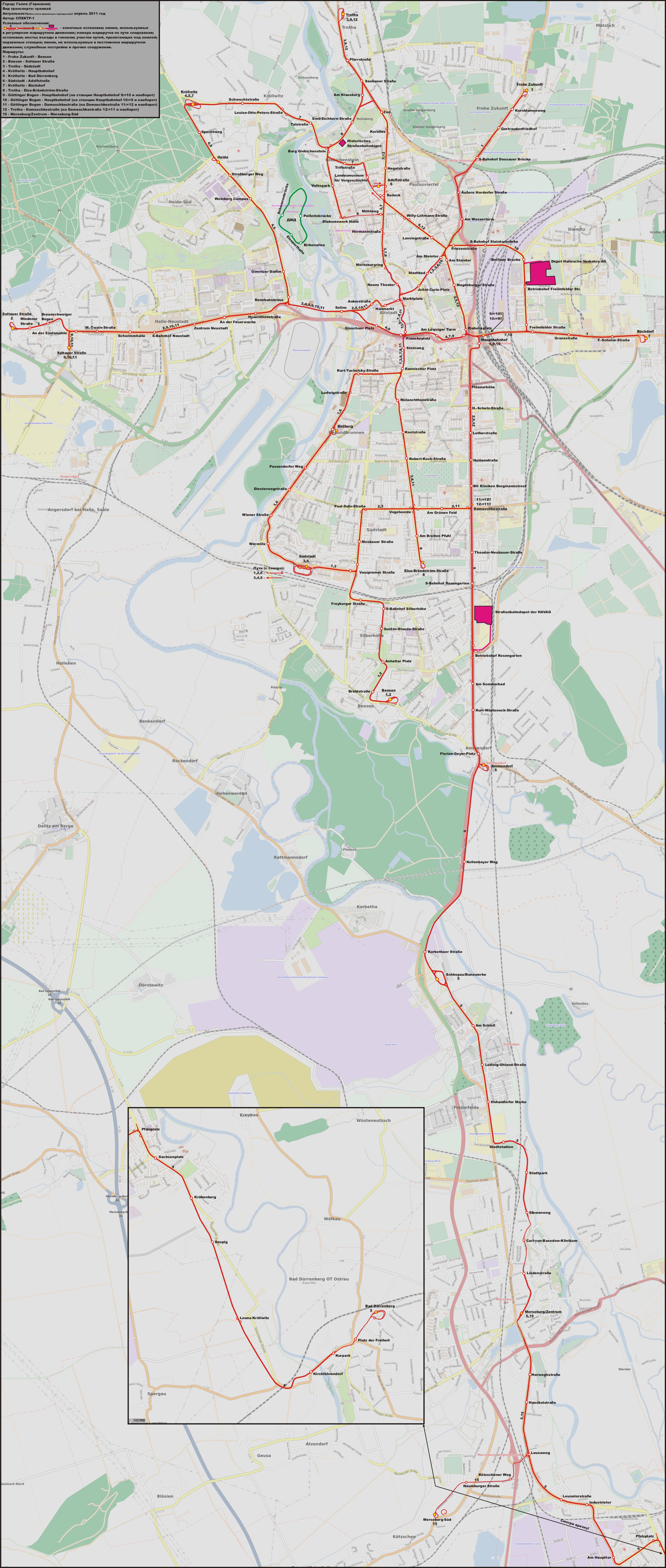 Карты, созданные с использованием OpenStreetMap; Галле — Схемы