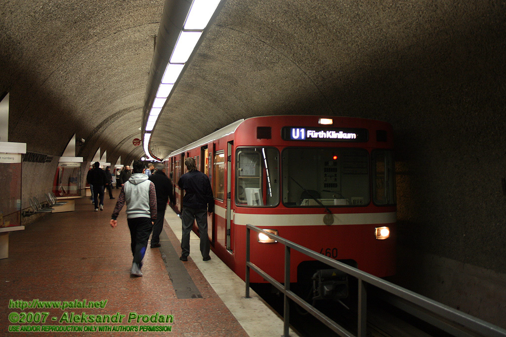 Нюрнберг, VAG-Baureihe DT1 № 460; Нюрнберг — U-Bahn — линия U1