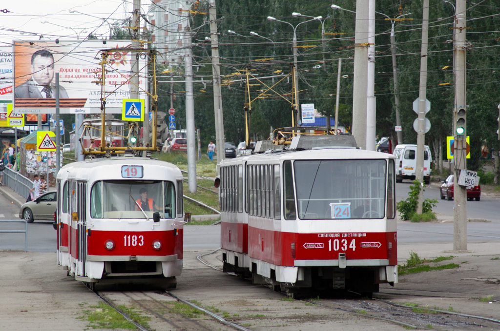 Самара, Tatra T3SU № 1183; Самара, Tatra T6B5SU № 1034