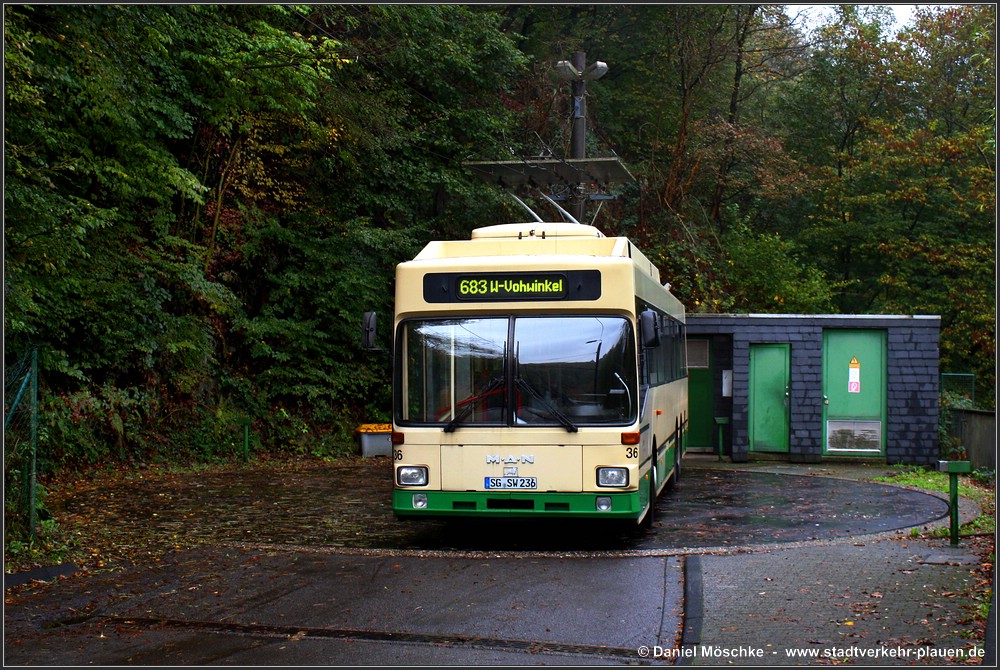 Золинген, MAN/Gräf & Stift 860 SL172HO № 36; Золинген — Троллейбусный поворотный круг Унтербург