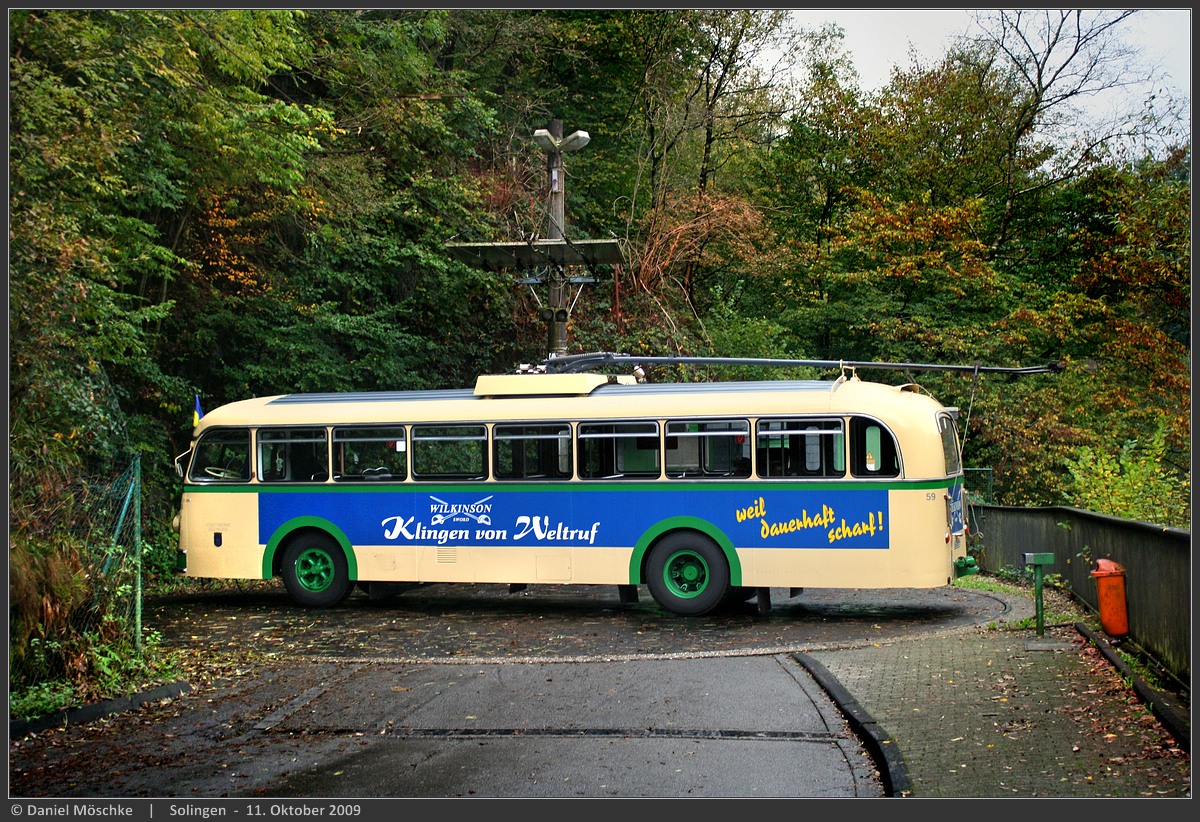 Золинген, Henschel/Uerdingen/Kiepe ÜH IIIs № 59; Золинген — Троллейбусный поворотный круг Унтербург
