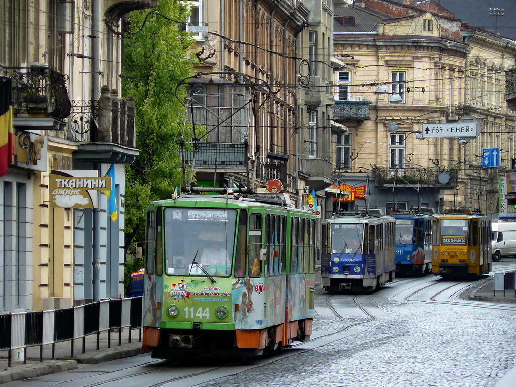 Львов, Tatra KT4SU № 1144; Львов, Tatra KT4SU № 1025; Львов, Tatra KT4SU № 1111; Львов, Tatra KT4D № 1165