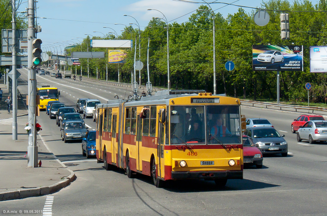 Киев, Škoda 15Tr03/6 № 486; Киев — Покатушки 09.05.2011 на троллейбусе Škoda 15Tr