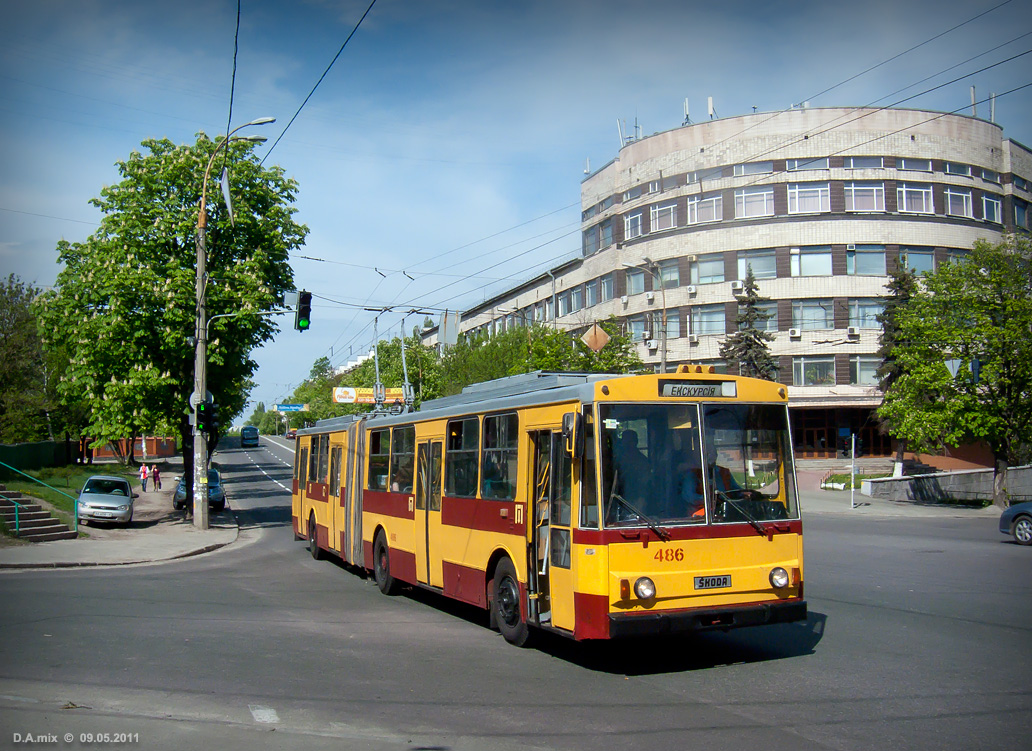 Киев, Škoda 15Tr03/6 № 486; Киев — Покатушки 09.05.2011 на троллейбусе Škoda 15Tr