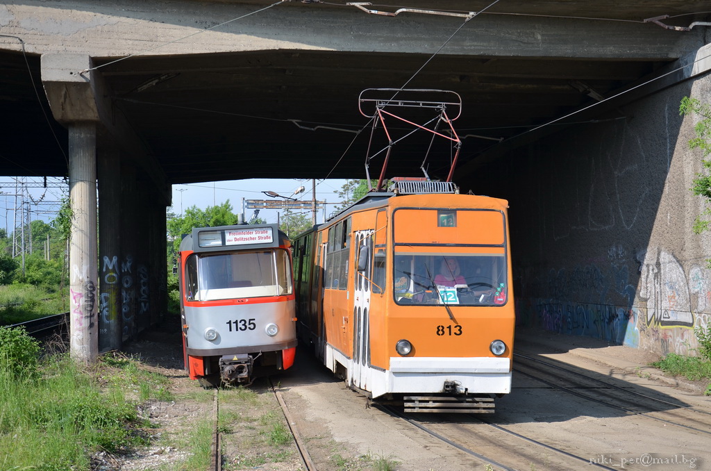 София, Tatra T4DC № 1135; София — Доставка и разтоварване на T4D-C от Хале — юли 2011 г.