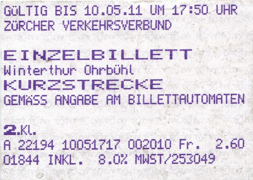 Winterthur — Tickets