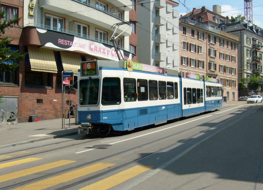 Zurich, SWP/SIG/ABB Be 4/8 "Tram 2000 Sänfte" № 2101