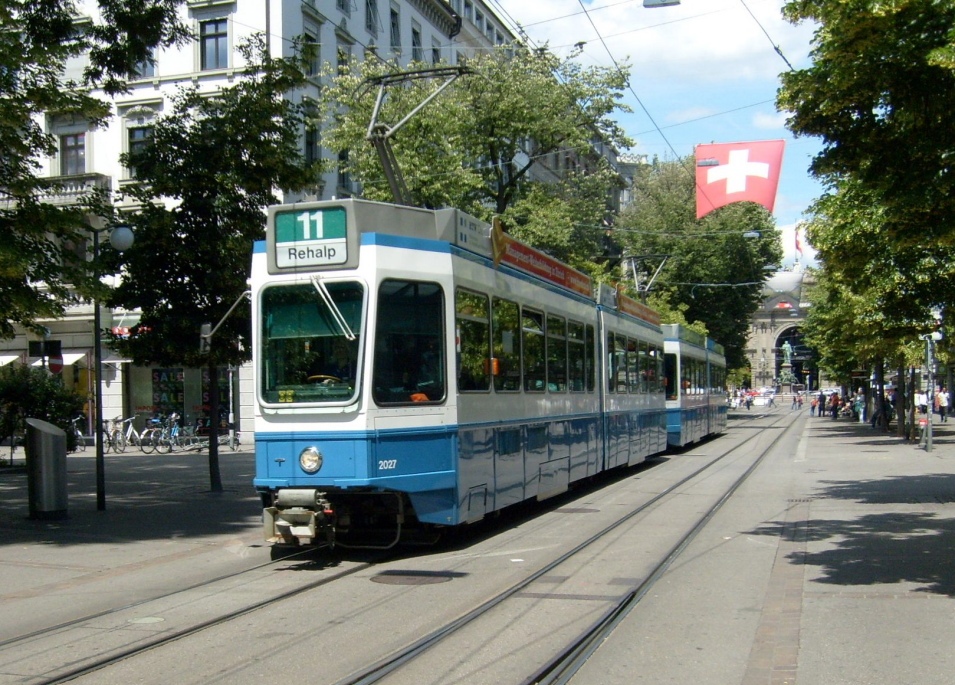 Цюрих, SWS/SWP/BBC Be 4/6 "Tram 2000" № 2027 Цюрих, SWS/SWP/BBC Be 4/6 "Tram 2000" № 2027