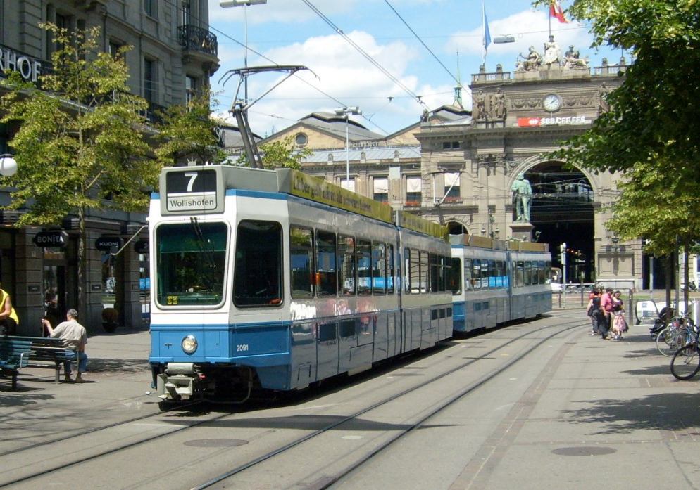 Zürich, SWP/SIG/BBC Be 4/6 "Tram 2000" č. 2091