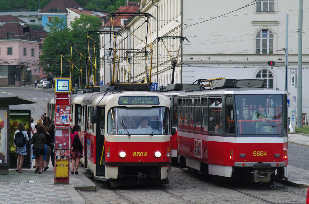 Прага, Tatra T3R.P № 8504; Прага, Tatra T6A5 № 8684
