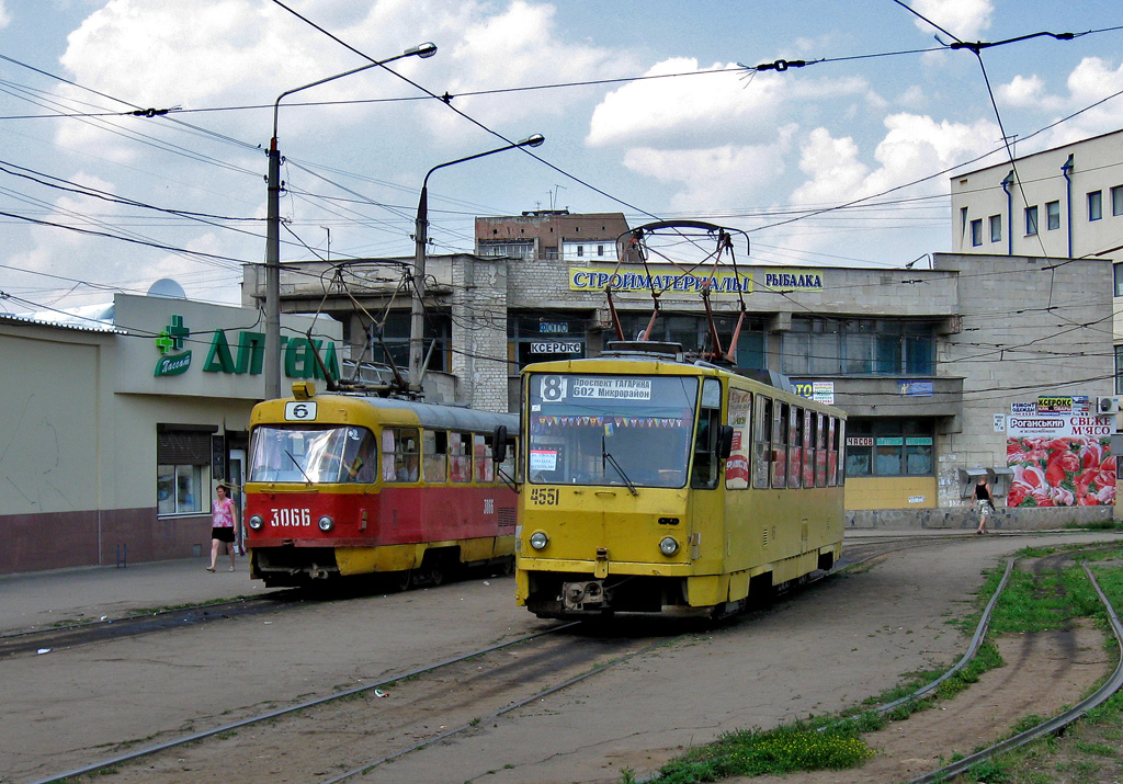 Харьков, Tatra T6B5SU № 4551; Харьков, Tatra T3SU № 3066