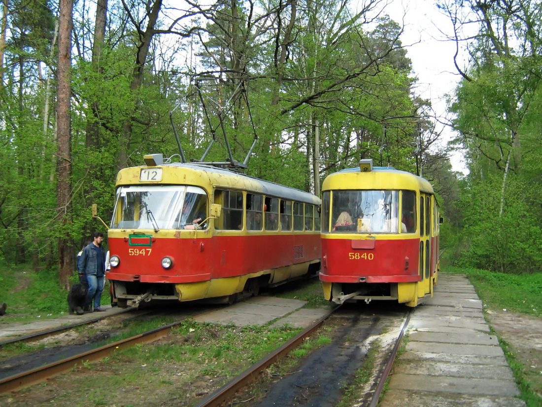 Киев, Tatra T3SU № 5947; Киев, Tatra T3SU № 5840