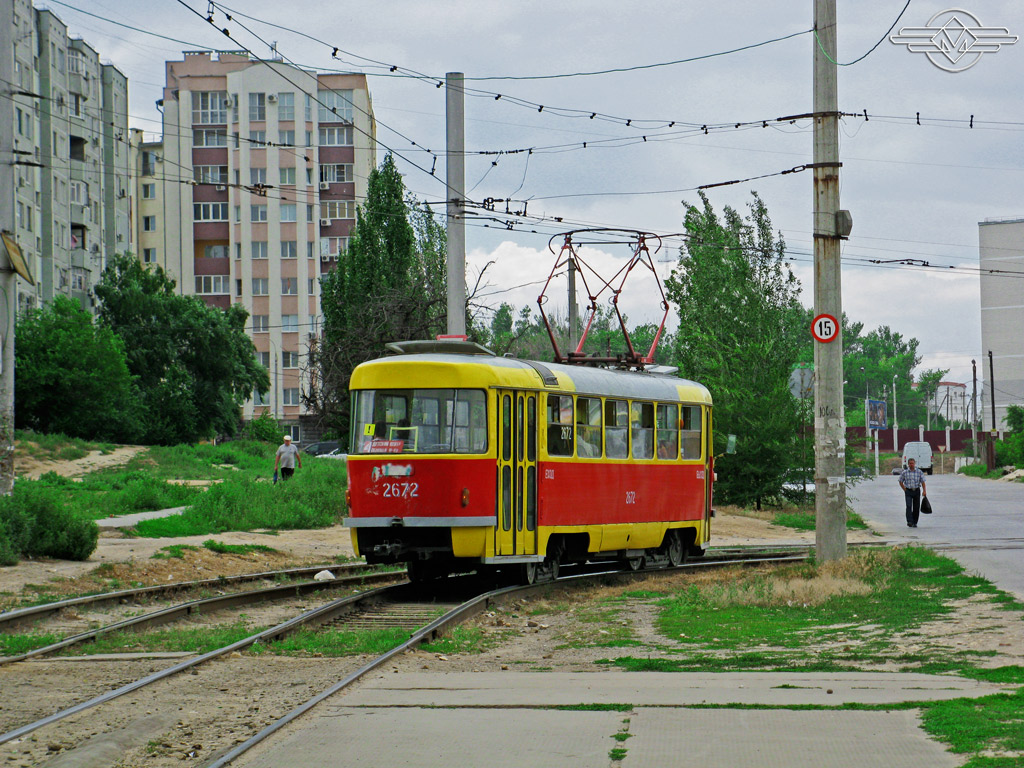 Волгоград, Tatra T3SU (двухдверная) № 2672