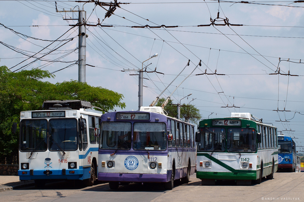 Севастополь, ЮМЗ Т2 № 1416; Севастополь, ЗиУ-682В [В00] № 1112; Севастополь, ЗиУ-682В-012 [В0А] № 1142