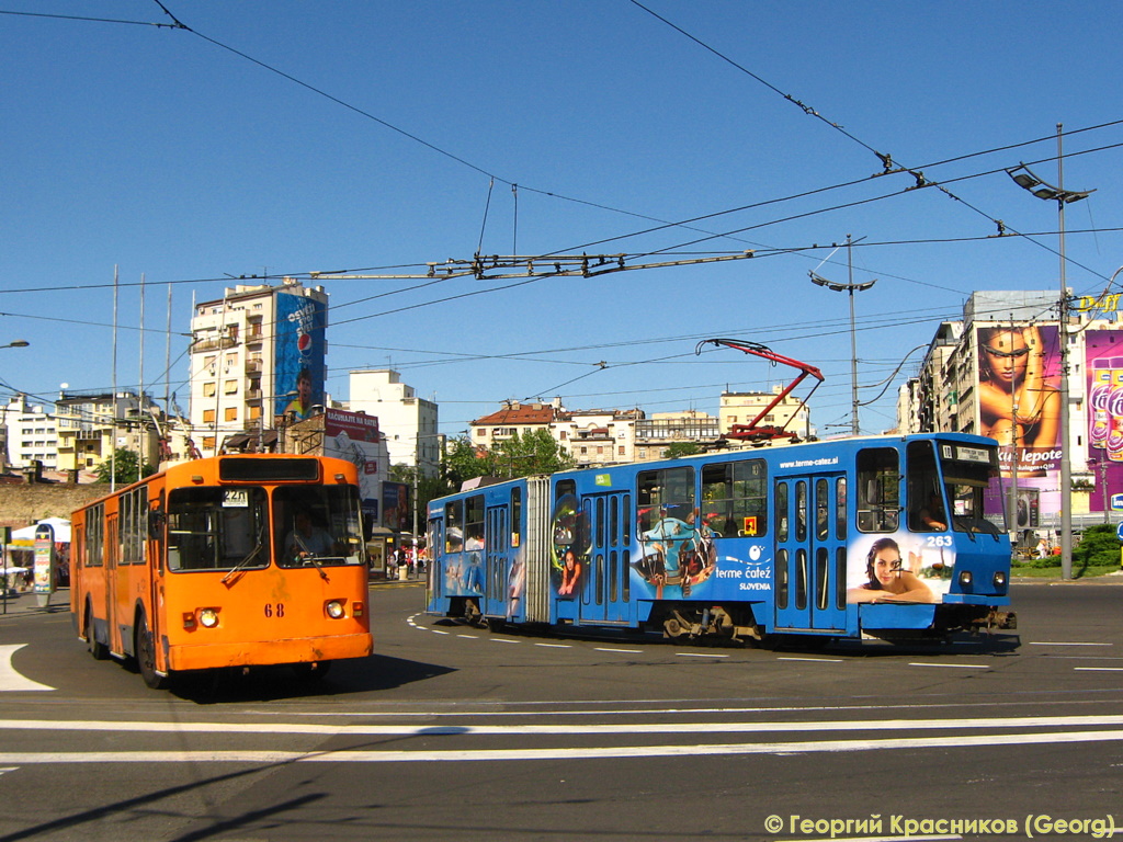 Белград, ЗиУ-682В1УГ № 68; Белград, Tatra KT4YU № 263